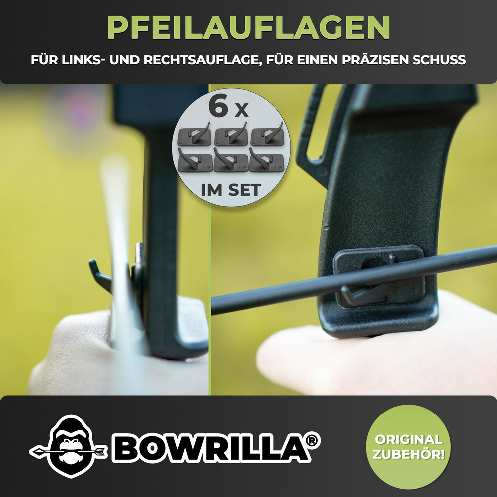 6 Arrow rest made of plastic, universal and self-adhesive